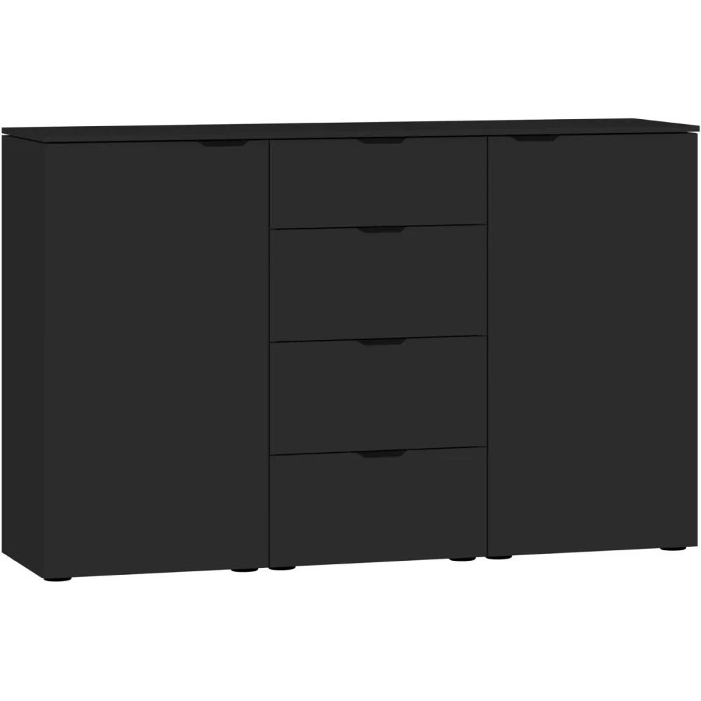 Kommode Arena Beimöbel Schwarz Holzwerkstoff 135 cm 43 cm - Kommode