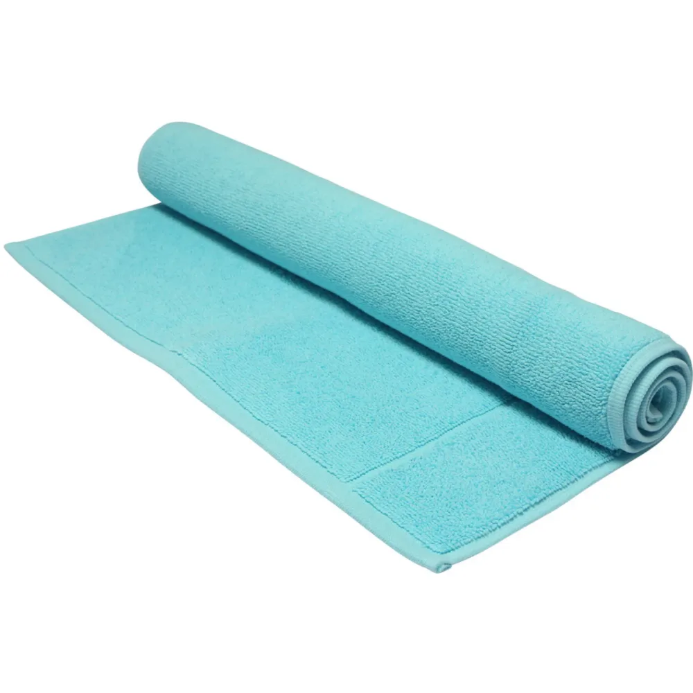 Living Home Badteppich Softfeel Cyan Baumwolle 50 cm 80 cm - Farbe: türkis - Badteppich