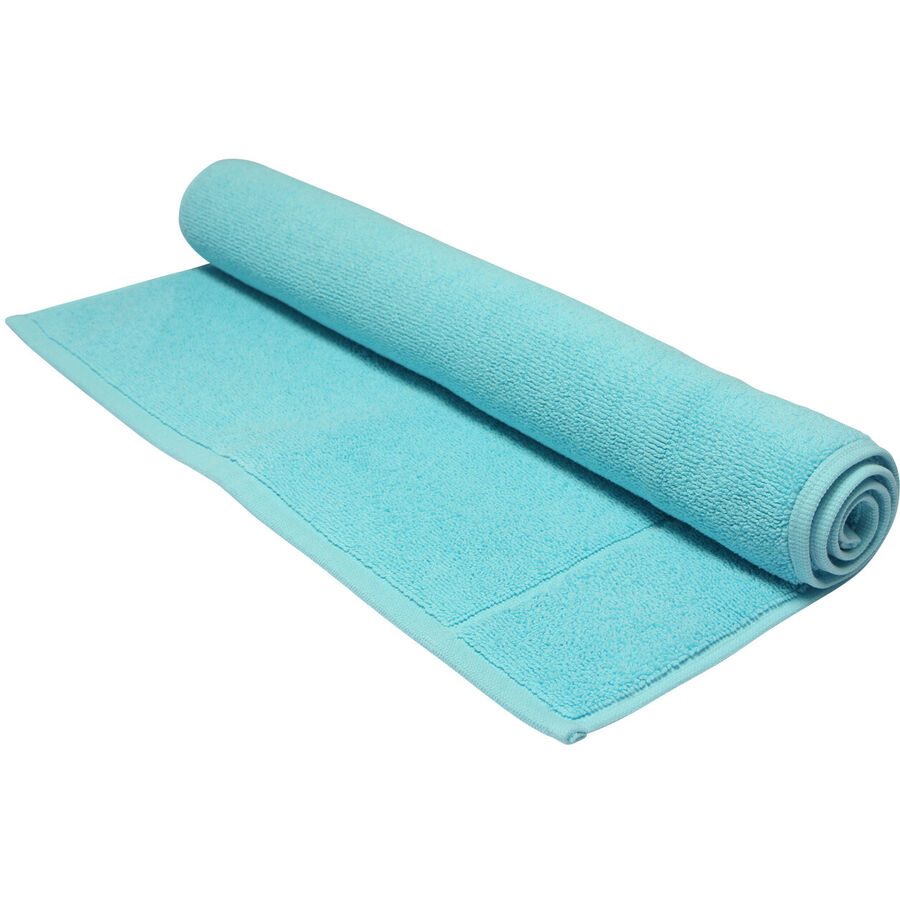 Living Home Badteppich Softfeel Cyan Baumwolle 50 cm 80 cm - Farbe: türkis - Badteppich