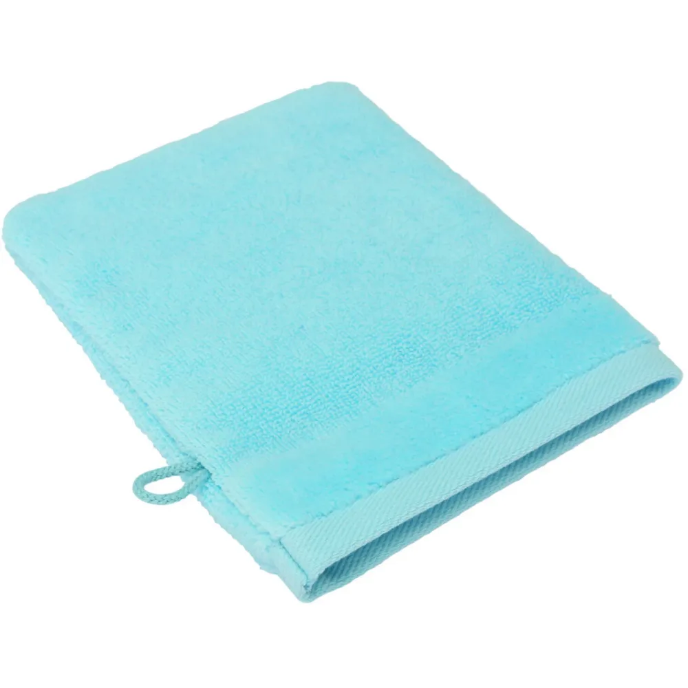 Living Home Waschhandschuh Softfeel Cyan Baumwolle 21 cm 15 cm - Farbe: türkis - Waschhandschuh