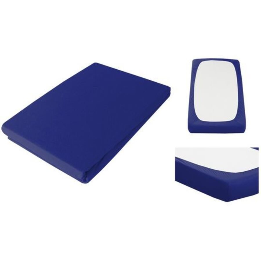 Living Home Fixleintuch Topper Premium Blau Baumwolle/Kunstfaser 140 cm 200 cm - Farbe: marine - Material: 97% Baumwolle, 3% Elasthan - Fixleintuch