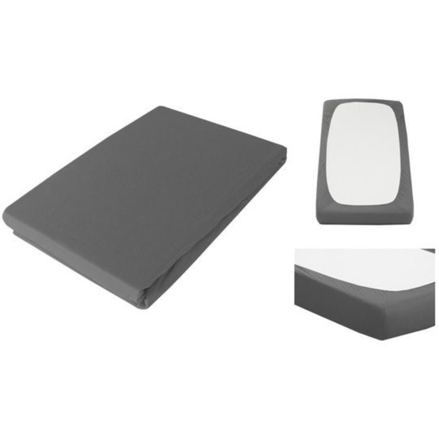 Living Home Fixleintuch Boxspring Premium Silber Baumwolle/Kunstfaser 90 cm 190 cm - Farbe: Titanium - Material: 97% Baumwolle, 3% Elasthan -