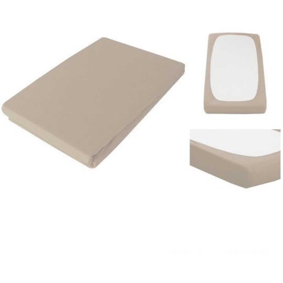 Living Home Fixleintuch Boxspring Premium Beige Baumwolle/Kunstfaser 200 cm 200 cm - Farbe: Schnur / Brun Clair - Material: 97% Baumwolle, 3% Elasthan