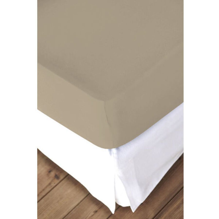 Living Home Fixleintuch Mako Beige Baumwolle 90 cm 190 cm - Farbe: schnur - Fixleintuch
