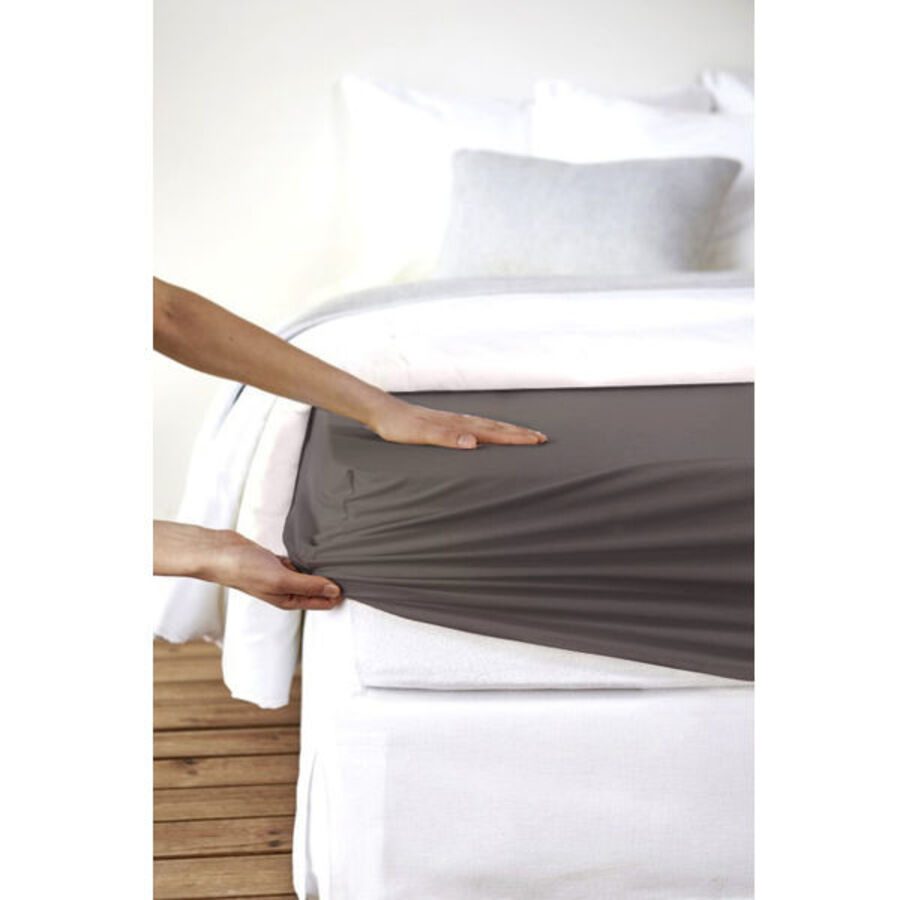Living Home Fixleintuch Deluxe Braun/Grau Baumwolle/Kunstfaser 200 cm 200 cm - Farbe: taupe - Material: 96% Baumwolle, 4% Elasthan - Fixleintuch