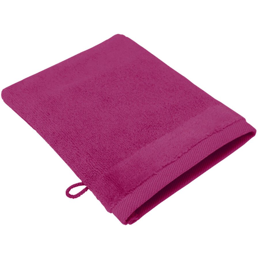 Living Home Waschhandschuh Softfeel Rosa Baumwolle 21 cm 15 cm - Farbe: Beere - Waschhandschuh