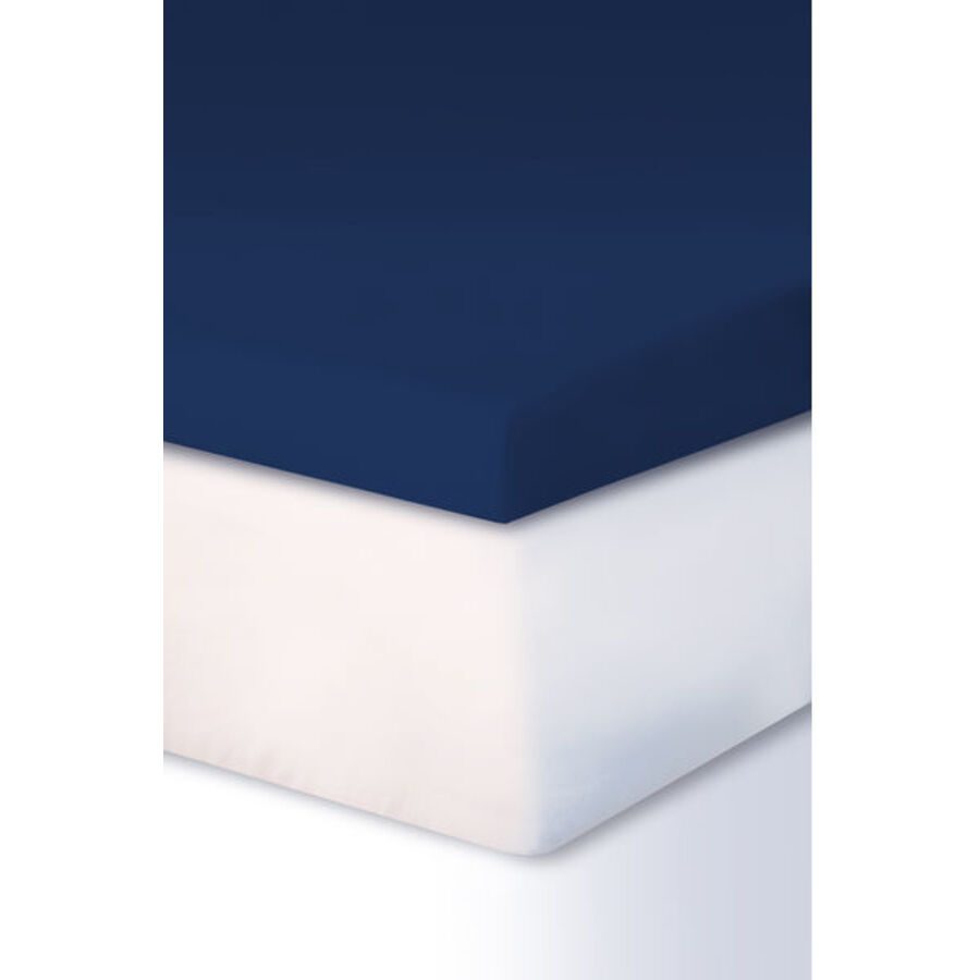 Living Home Fixleintuch Leira Blau Baumwolle/Kunstfaser 180 cm 220 cm - Farbe: marine - Material: 97% Baumwolle, 3% Elasthan - Fixleintuch