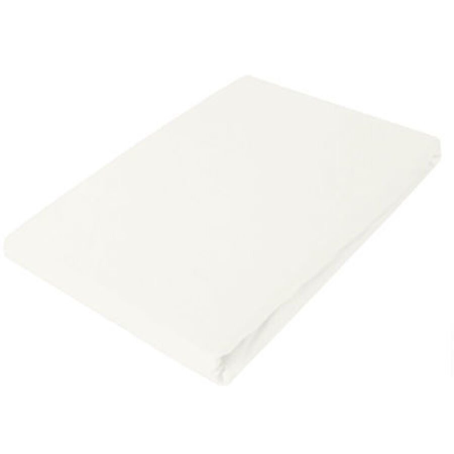 Living Home Oberleintuch Uni Weiss Baumwolle 240 cm 250 cm - Farbe: wollweiss - Oberleintuch