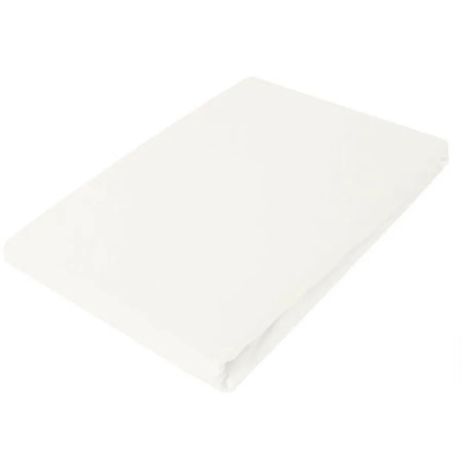 Living Home Fixleintuch Uni Weiss Baumwolle 180 cm 200 cm - Farbe: wollweiss - Fixleintuch