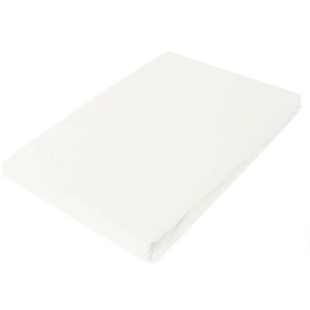 Living Home Fixleintuch Uni Weiss Baumwolle 180 cm 200 cm - Farbe: wollweiss - Fixleintuch