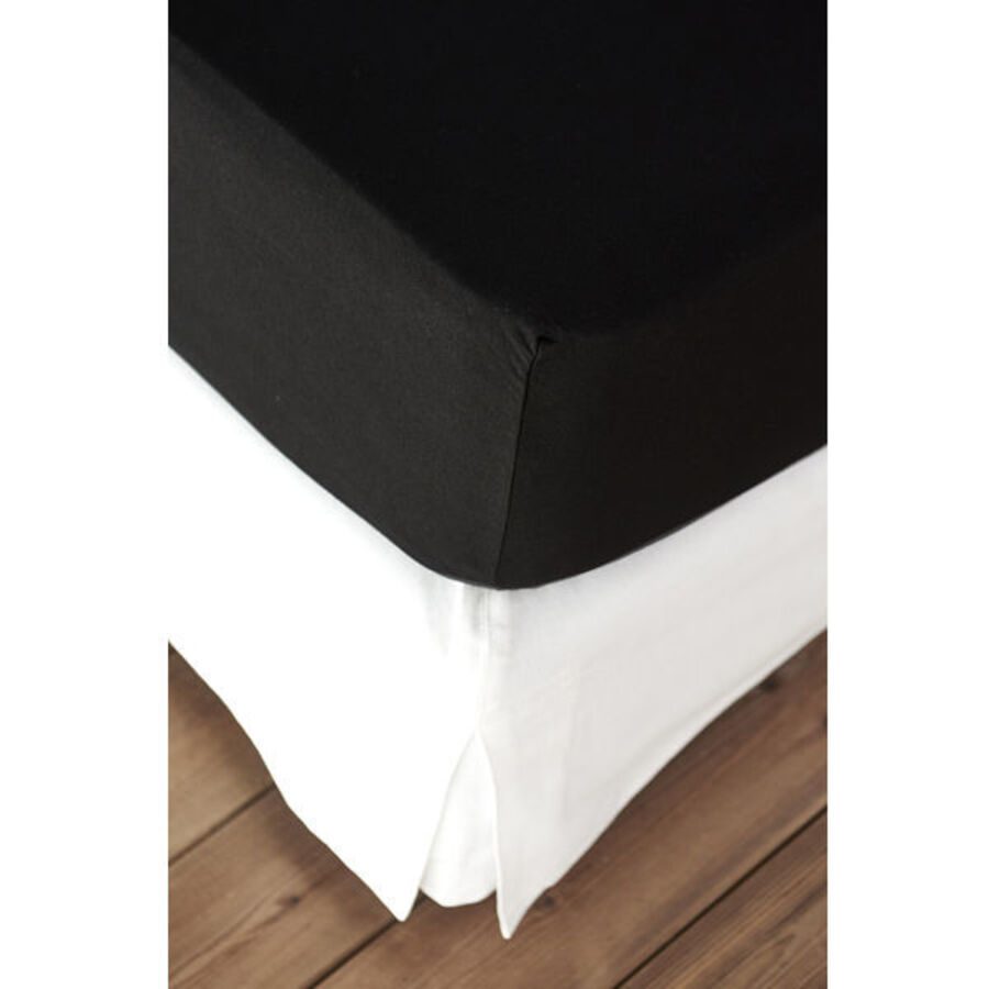 Living Home Fixleintuch Elastic Schwarz Baumwolle/Kunstfaser 200 cm 200 cm - Farbe: Black - Material: 94% Baumwolle, 6% Elasthan - Fixleintuch