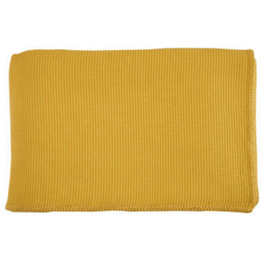 Living Home Wohndecke Pique Gelb Baumwolle 210 cm 150 cm - Farbe: Yellow - Wohndecke