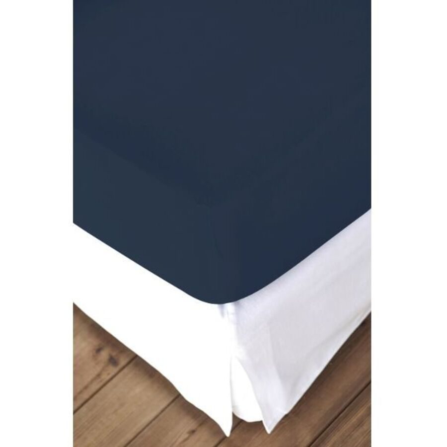 Living Home Fixleintuch Elastic Blau Baumwolle/Kunstfaser 200 cm 200 cm - Farbe: Dunkelblau / Bleu Royal - Material: 94% Baumwolle, 6% Elasthan -