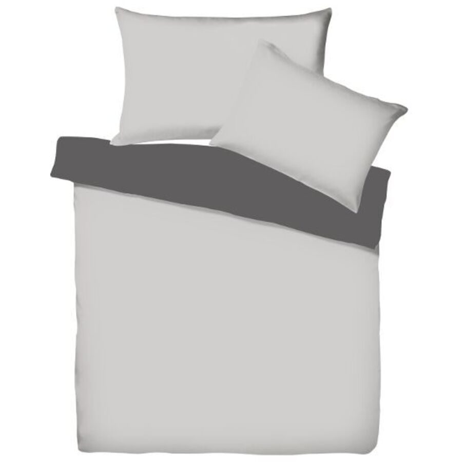 Living Home - Uni Satin Doubleface Duvetbezug, 200 x 210 cm, Anthrazit