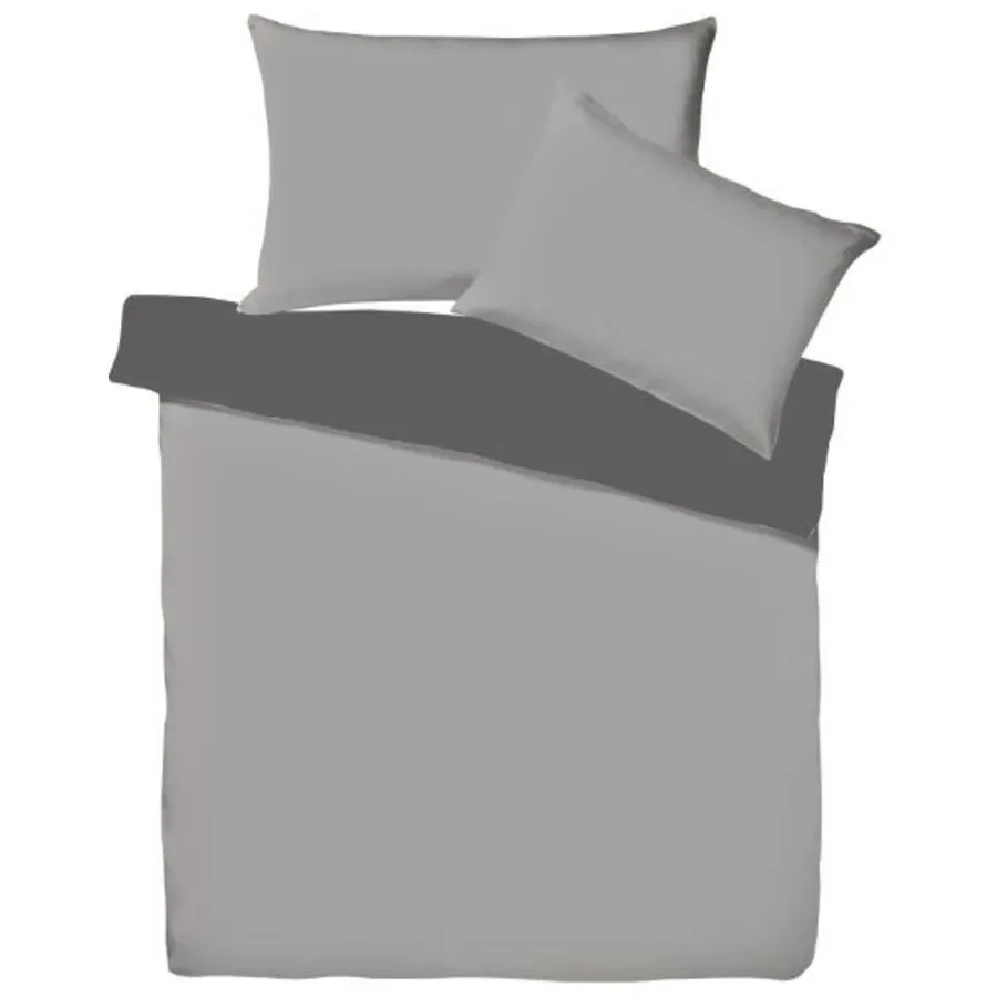Living Home - Uni Satin Doubleface Duvetbezug, 200 x 210 cm, Schiefergrau