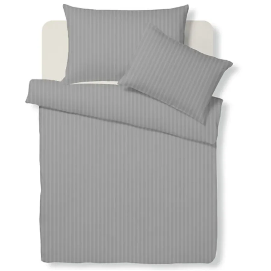 Living Home - Bio Organic Cotton Bettwäsche Set, 160 x 210 cm + 50 x 70 cm, Gewittergrau