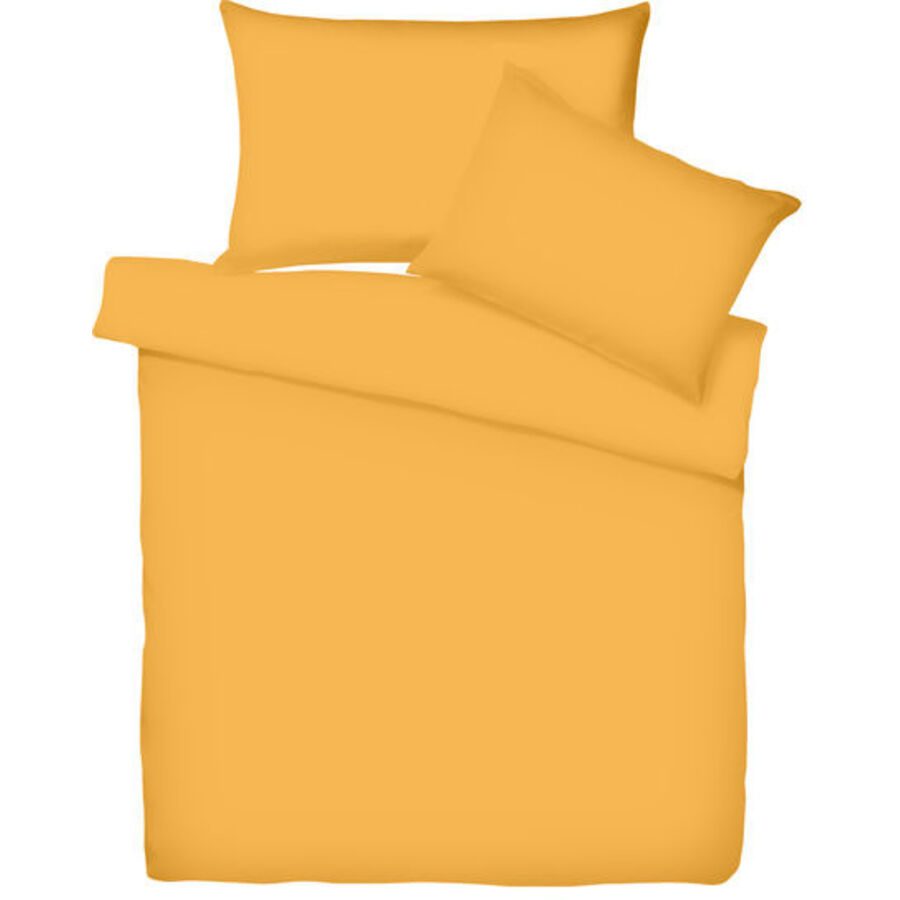 Living Home Bettwäschegarnitur Uni Orange Baumwolle 160 cm 210 cm - Bettwäschegarnitur