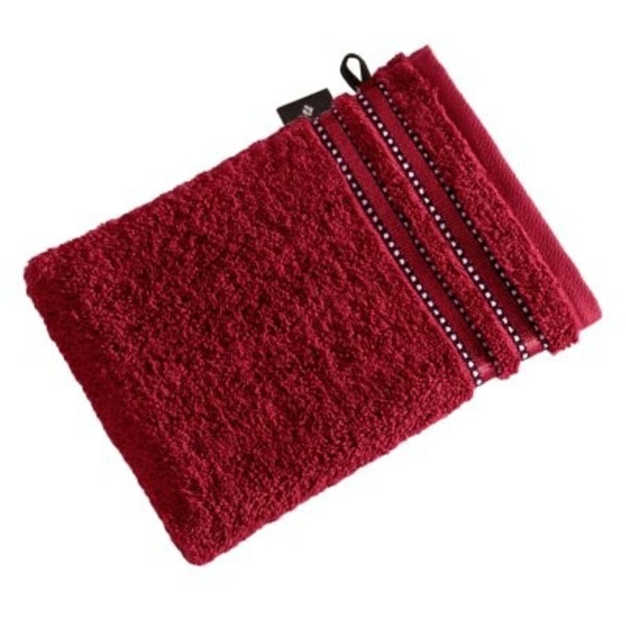 Vossen Waschhandschuh Cult de Luxe Rot Baumwolle 16 cm 22 cm - Farbe: rubin - Waschhandschuh