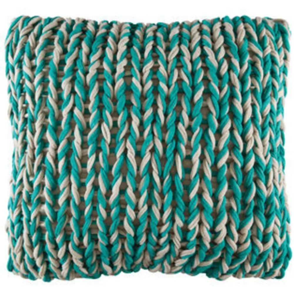 KAS Zierkissenbezug Splice Cyan Baumwolle 48 cm 48 cm - Farbe: teal - Zierkissenbezug