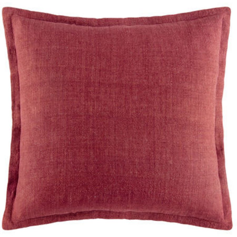 KAS Zierkissenbezug Linen Rot Leinen 50 cm 50 cm - Farbe: Wine - Zierkissenbezug