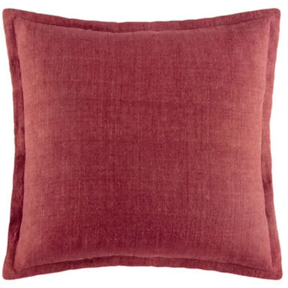 KAS Zierkissenbezug Linen Rot Leinen 50 cm 50 cm - Farbe: Wine - Zierkissenbezug