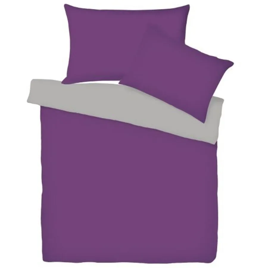 Living Home - Uni Satin Doubleface Duvetbezug, 160 x 210 cm, Pflaume