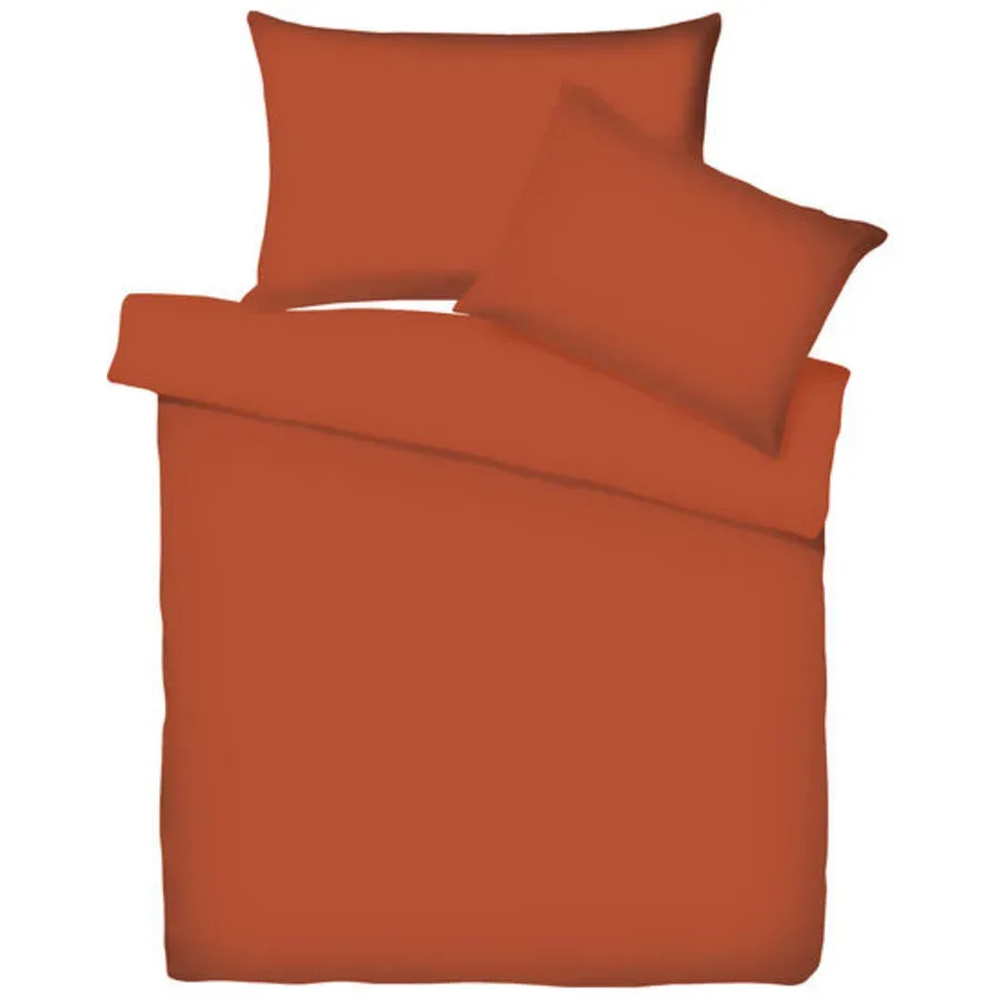 Living Home - Uni Satin Bettwäsche Set, 160 x 210 cm + 65 x 100 cm, Braun