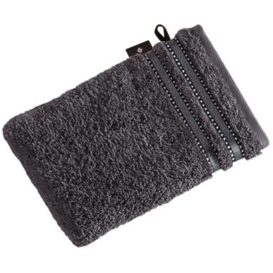 Vossen Waschhandschuh Cult de Luxe Grau Baumwolle 16 cm 22 cm - Farbe: graphit - Waschhandschuh