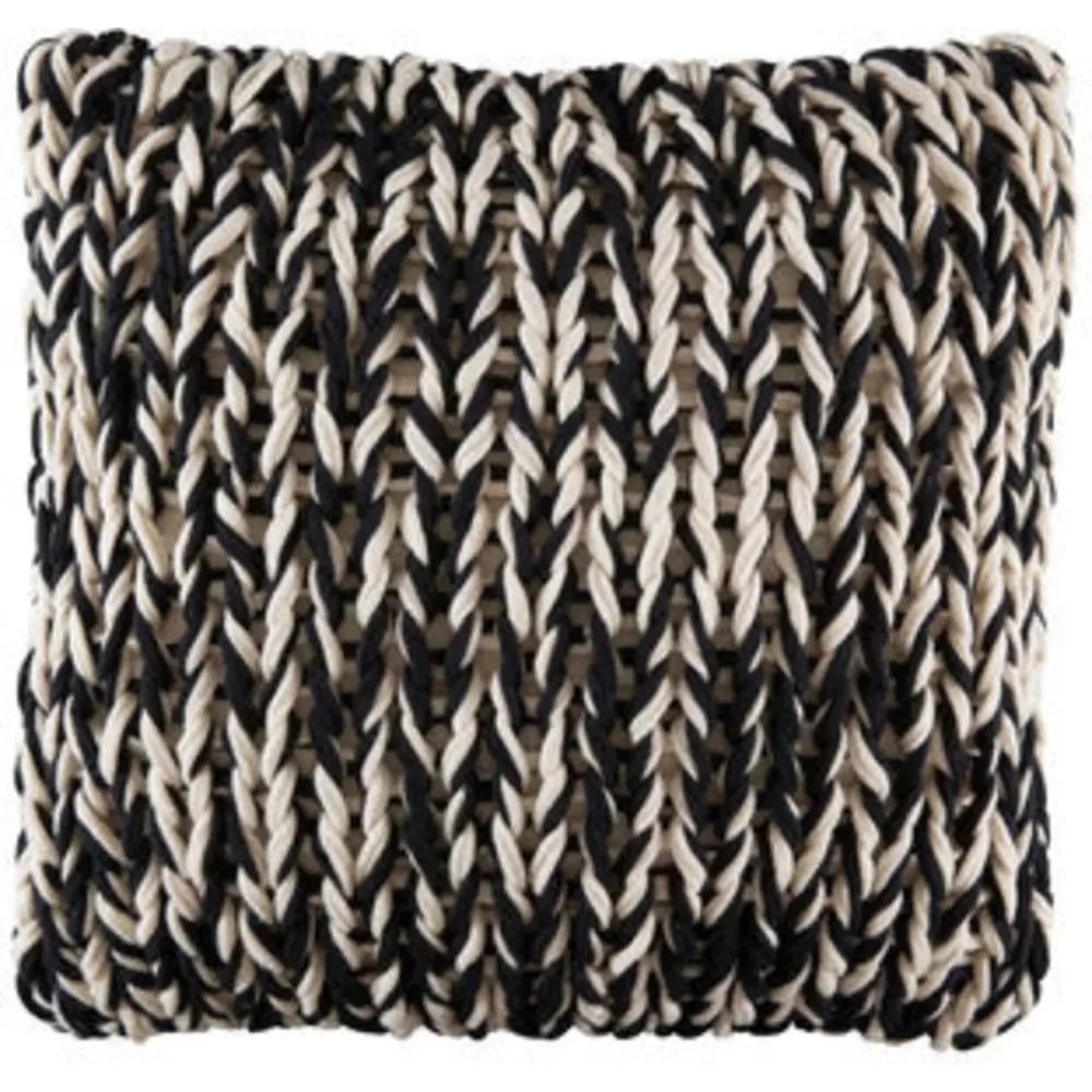 KAS Zierkissenbezug Splice Schwarz Baumwolle 48 cm 48 cm - Farbe: Black - Zierkissenbezug
