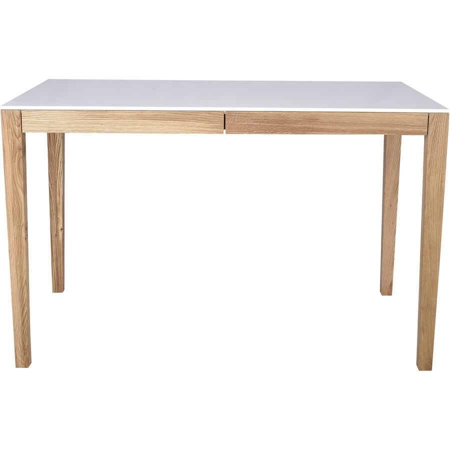 Schreibtisch Oscar Weiss Holz/MDF 120 cm - Material: Holz massiv, MDF - Schreibtisch