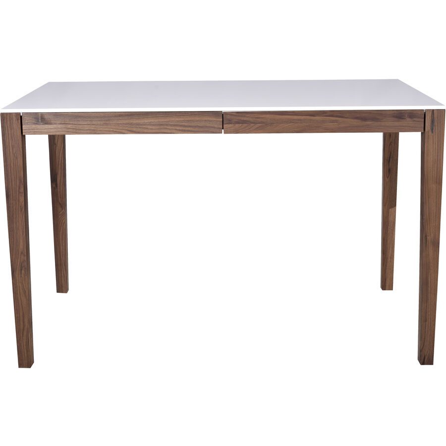Schreibtisch Oscar Weiss/Braun Holz/MDF 120 cm - Farbe: weiss, braun - Material: Holz massiv, MDF - Schreibtisch