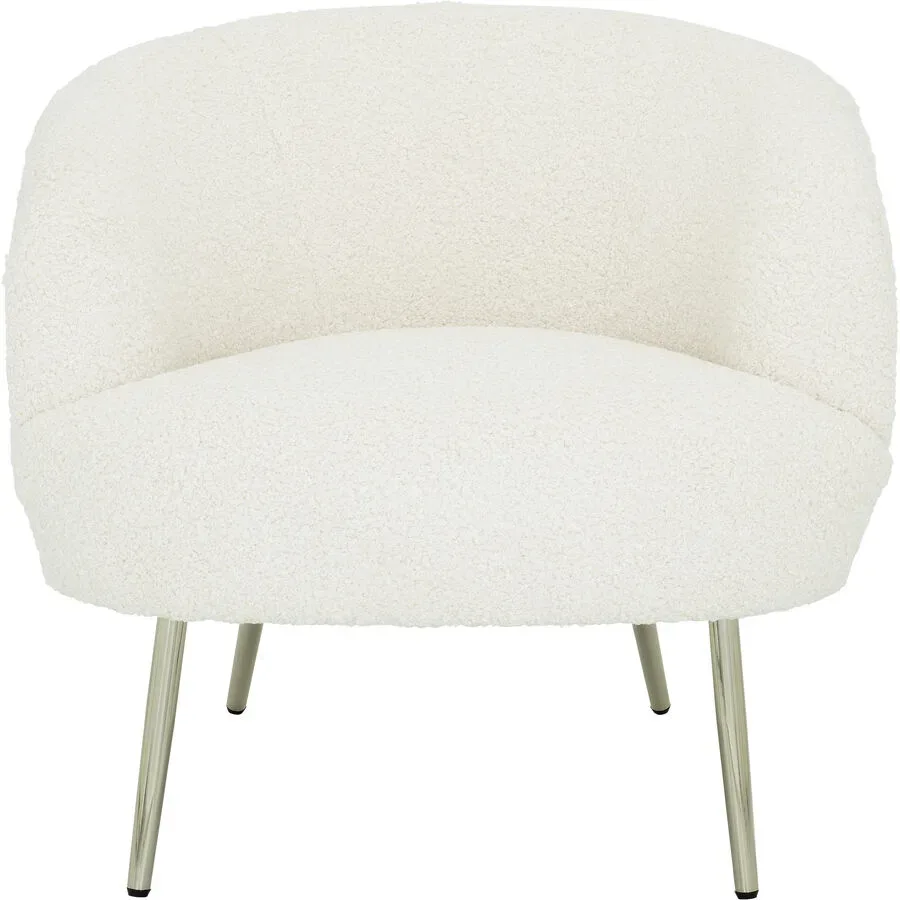 Sessel Lahja Weiss/Gold Stoff/Metall 72 cm 74 cm - Farbe: weiss, gold - Material: Stoff, Metall - Sessel