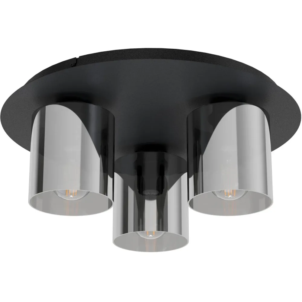 Eglo Deckenlampe Gorosiba 1 Schwarz/Transparent Stahl/Glas 0 cm 0 cm - Material: Glas/Stahl - Deckenlampe