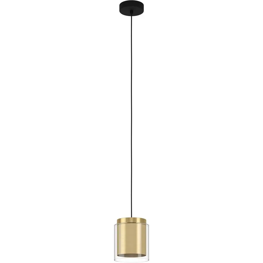 Eglo Pendellampe Lagunitas Schwarz Stahl/Glas 0 cm 0 cm - Farbe: Schwarz/Messing - Material: Glas/Stahl - Pendellampe