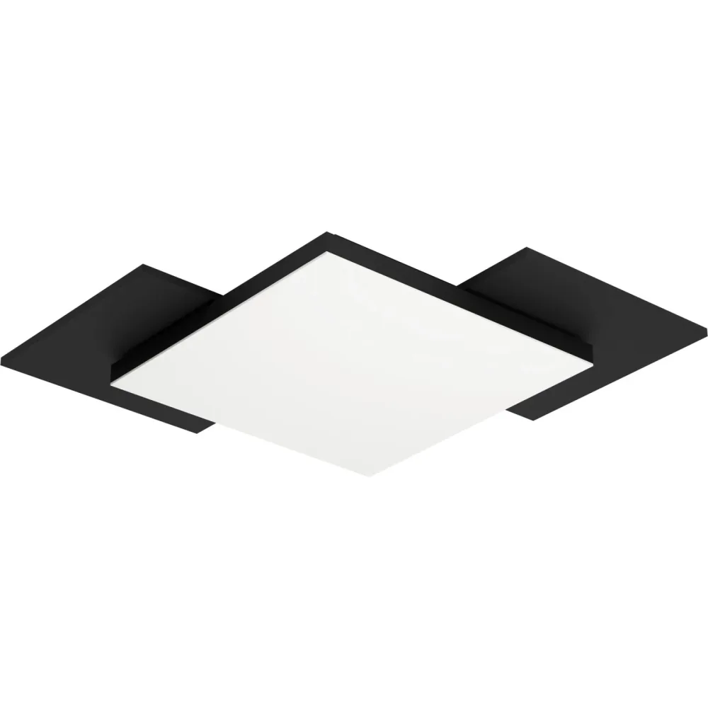 Eglo Deckenlampe Tamuria Braun/Schwarz/Weiss Stahl/Holz 28.5 cm 28.5 cm - LED - Lichtfarbe: Warmweiss - Material: Holz/Stahl - Deckenlampe- LED