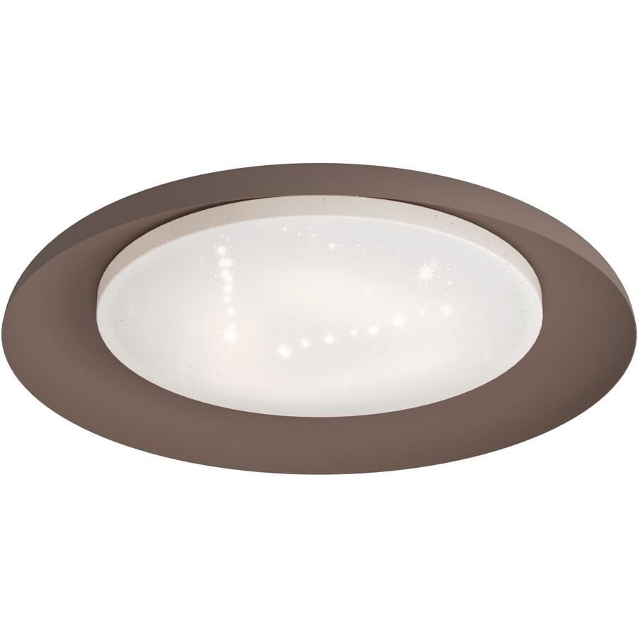 Eglo Deckenlampe Penjamo Braun/Weiss Stahl/Kunststoff 46.5 cm 46.5 cm - Farbe: weiss/braun - LED - Lichtfarbe: Warmweiss - Material: Kunststoff/Stahl
