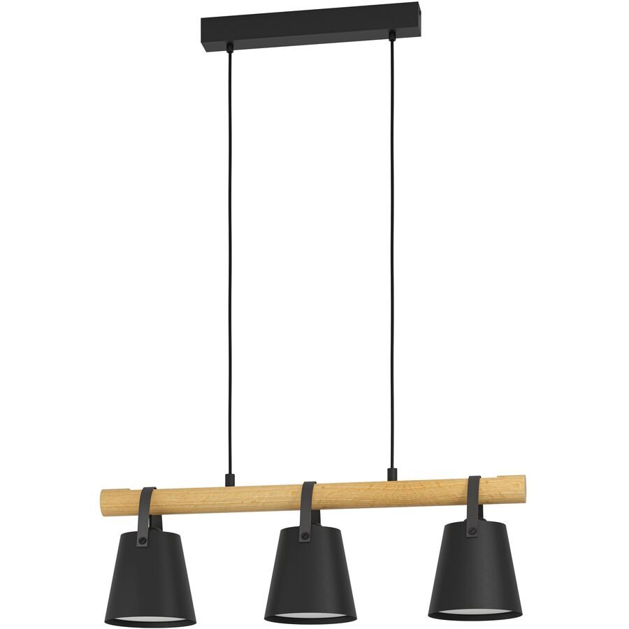 Eglo Pendellampe Boyle Braun/Schwarz/Weiss Stahl/Holz 17 cm 78 cm - Material: Holz/Stahl - Pendellampe