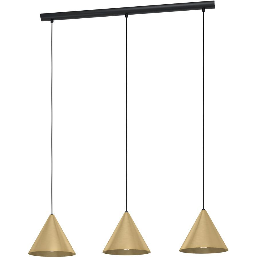 Eglo Pendellampe Narices Schwarz Stahl 22 cm 92 cm - Farbe: Schwarz/Messing - Pendellampe