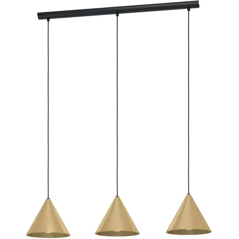 Eglo Pendellampe Narices Schwarz Stahl 22 cm 92 cm - Farbe: Schwarz/Messing - Pendellampe
