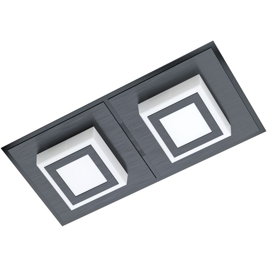 Eglo Deckenlampe Masiano 1 Schwarz Aluminium/Kunststoff/Stahl 12 cm 25 cm - Farbe: Schwarz/satiniert - LED - Lichtfarbe: Warmweiss - Material: