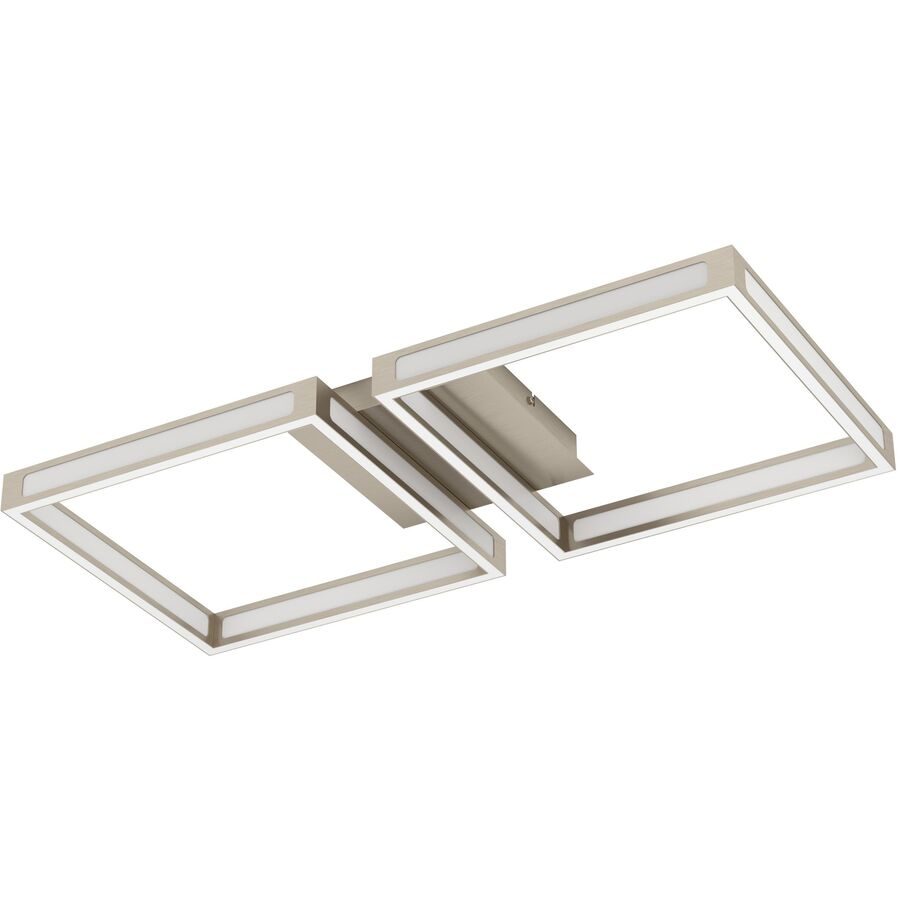 Eglo Deckenlampe Altaflor Grau Stahl/Kunststoff 65 cm 7 cm - Farbe: Nickel matt - LED - Lichtfarbe: Warmweiss - Material: Kunststoff/Stahl -