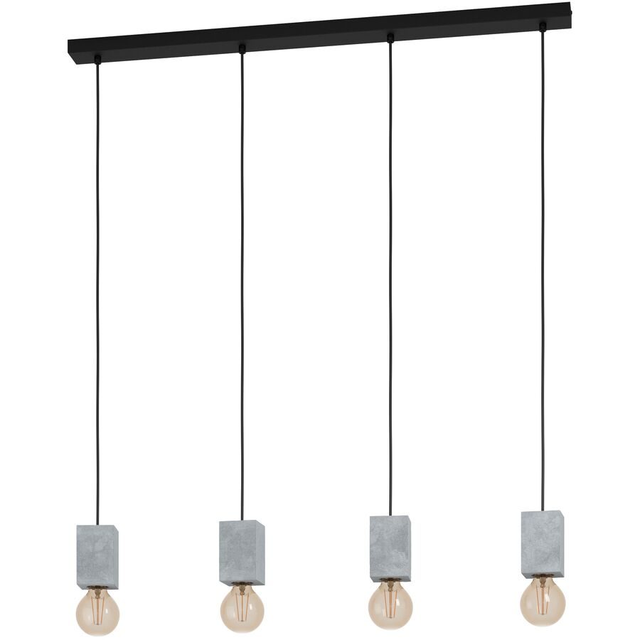 Eglo Pendellampe Prestwick 3 Grau/Schwarz Beton/Stahl 5.5 cm 92.5 cm - Farbe: schwarz/grau - Material: Stahl/Beton - Pendellampe