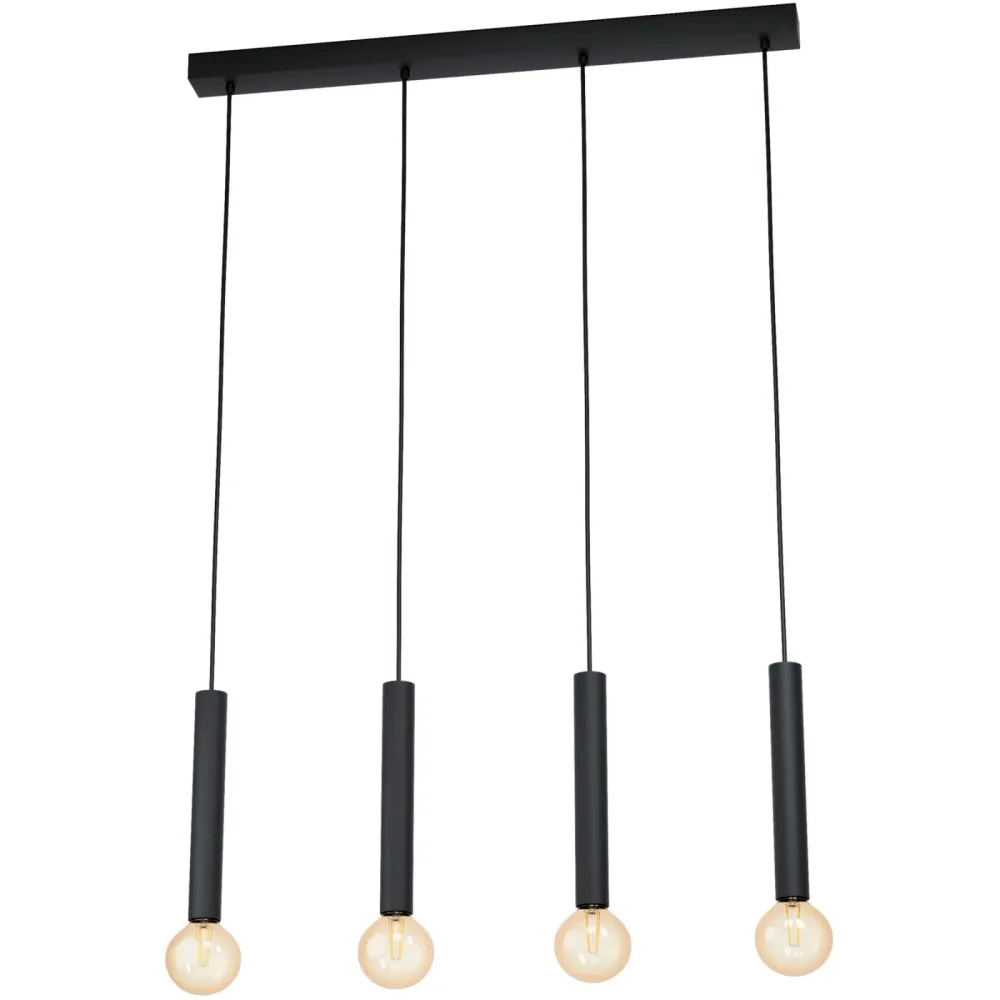 Eglo Pendellampe Cortenova Schwarz Stahl 6 cm 84 cm - Pendellampe