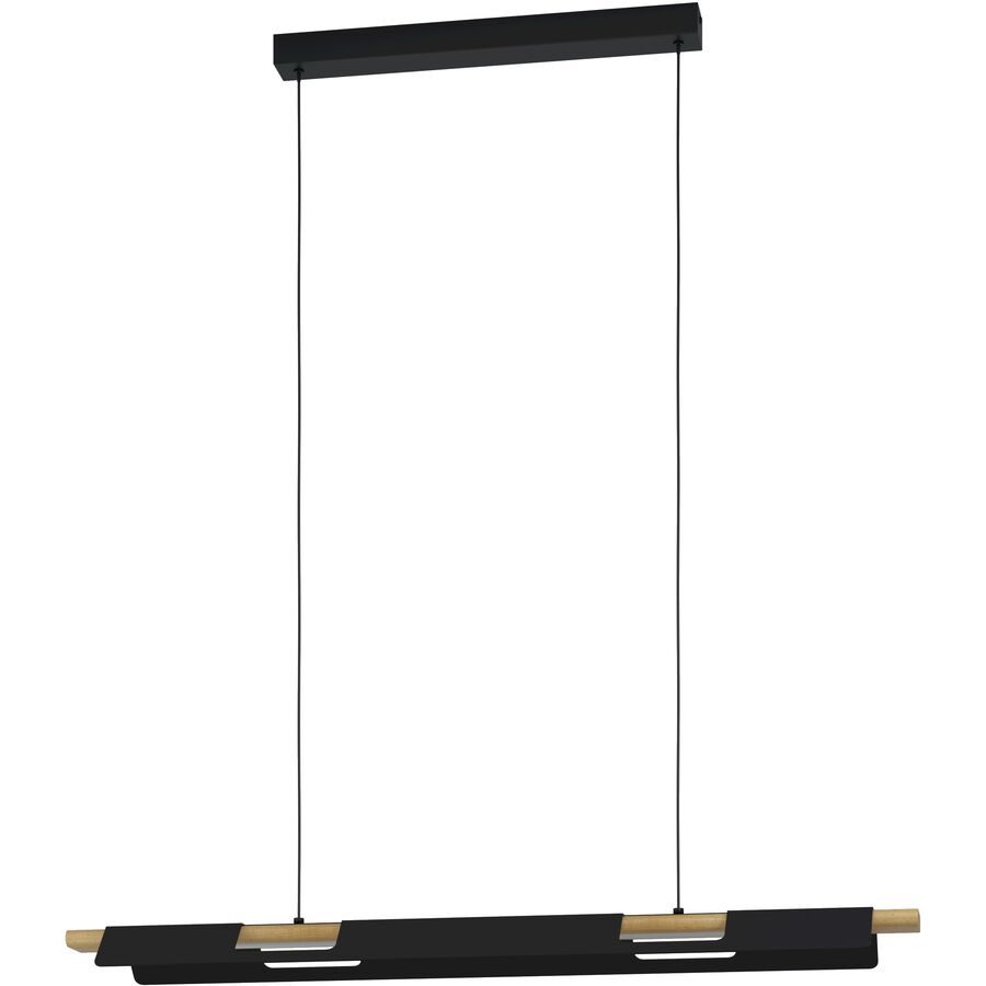 Eglo Pendellampe Ermua Braun/Schwarz/Weiss Stahl/Holz 16.5 cm 100 cm - LED - Lichtfarbe: Warmweiss - Material: Holz/Stahl - Pendellampe- LED