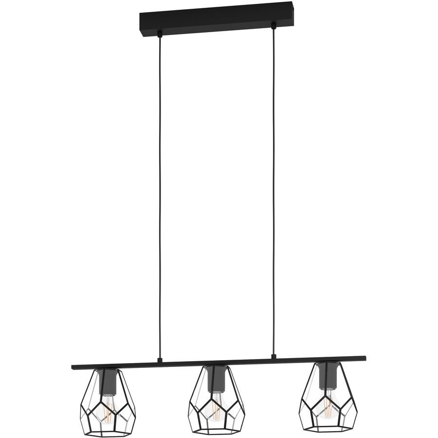 Eglo Pendellampe Mardyke Schwarz Stahl/Glas 14.5 cm 77.5 cm - Farbe: Schwarz/klar - Material: Glas/Stahl - Pendellampe