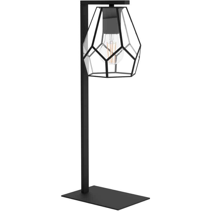 Eglo Tischlampe Mardyke Schwarz Stahl/Glas 15 cm 19 cm - Farbe: Schwarz/klar - Material: Glas/Stahl - Tischlampe