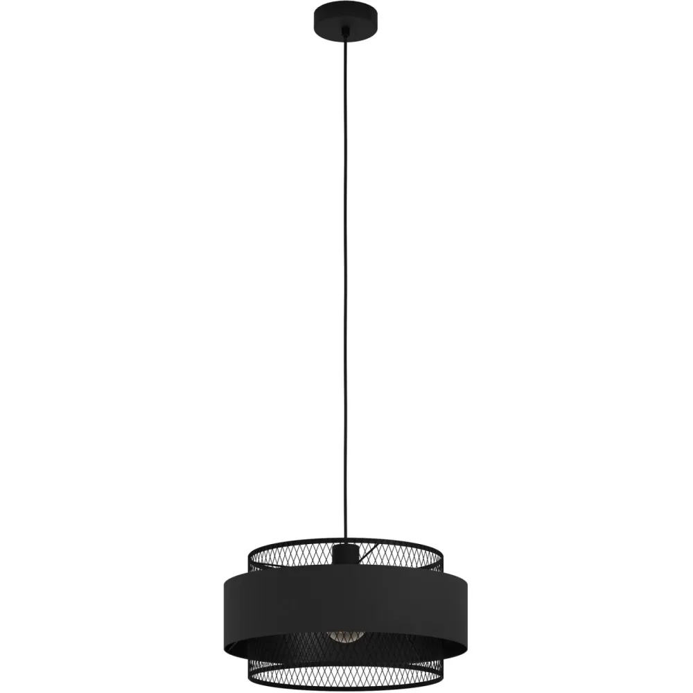 Eglo Pendellampe Bazely Schwarz Stahl/Stoff 0 cm 0 cm - Pendellampe