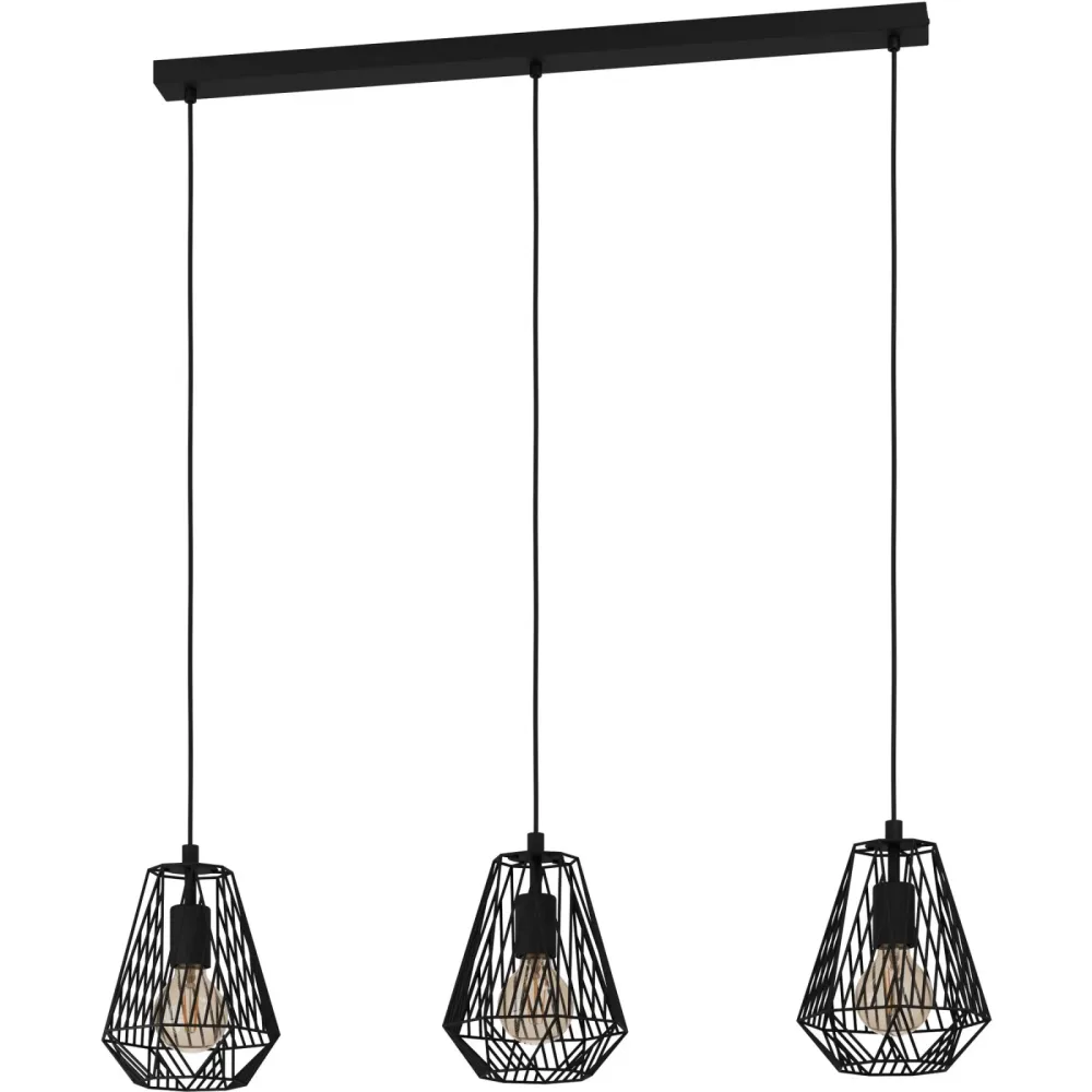 Eglo Pendellampe Stype Schwarz Stahl 20 cm 96 cm - Pendellampe