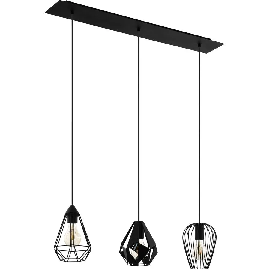 Eglo Pendellampe Distaff Schwarz Stahl 18.5 cm 90 cm - Pendellampe
