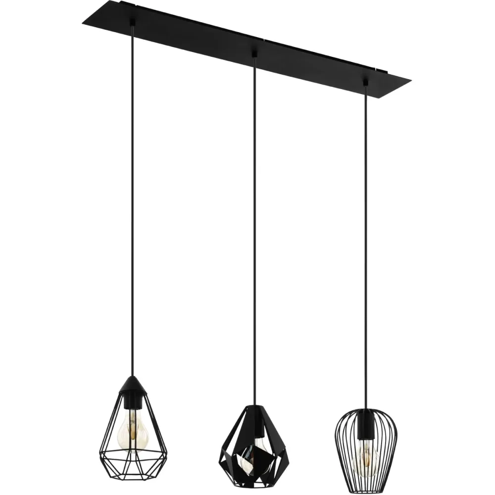 Eglo Pendellampe Distaff Schwarz Stahl 18.5 cm 90 cm - Pendellampe